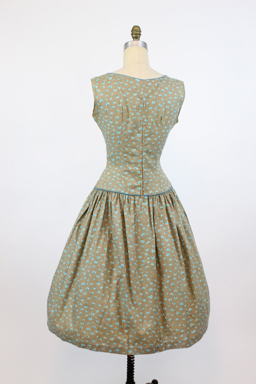 1950s rose print cotton dress small medium | new spring summer