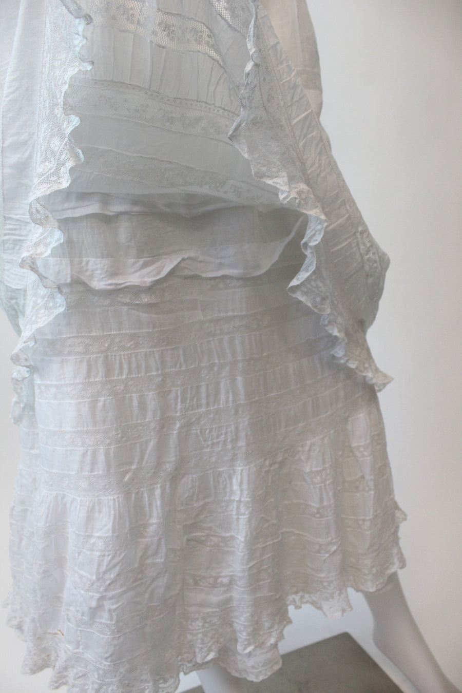 ANTIQUE edwardian vintage cotton triple layer lace dress xxs | new spring