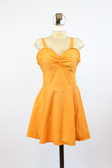 1940s tangerine playsuit dress medium large | new summer