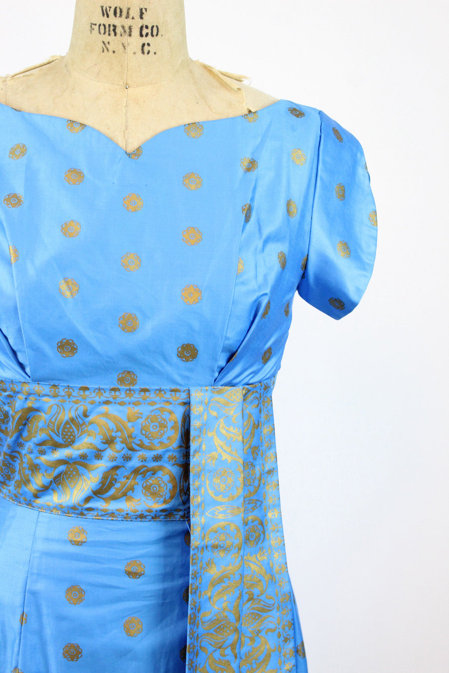 1960s Richard Douglas Hawaiian dress gold sari gown small | new spring