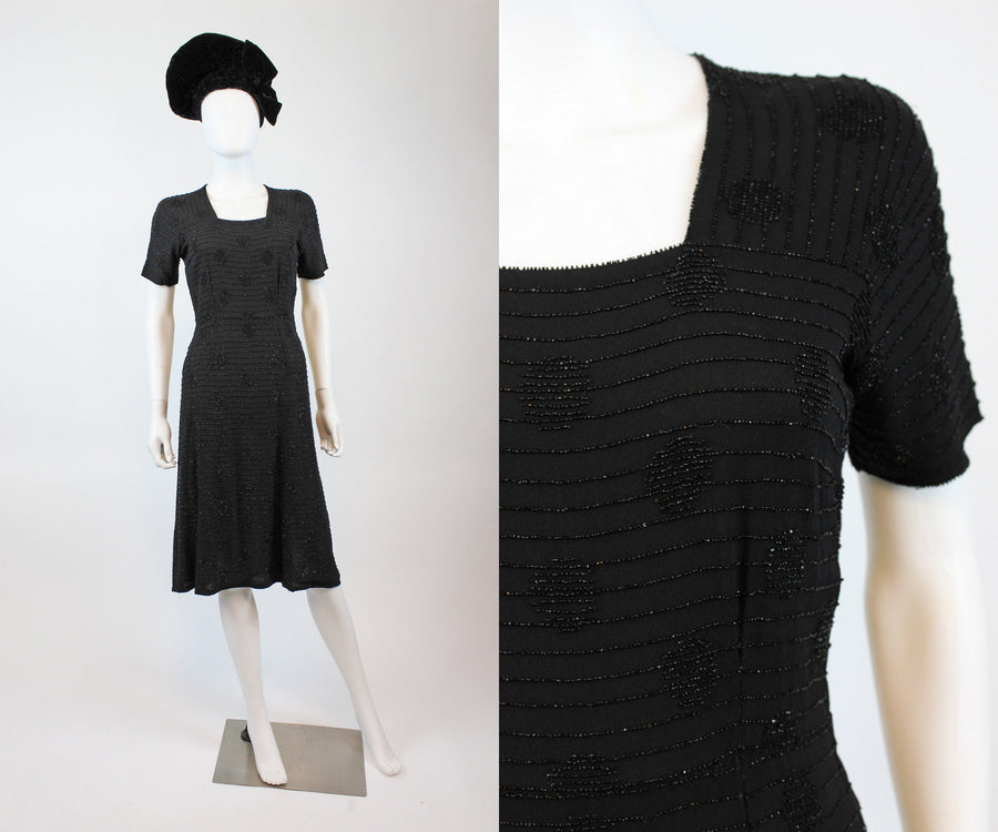 1940s beaded dress xs small  | new fall