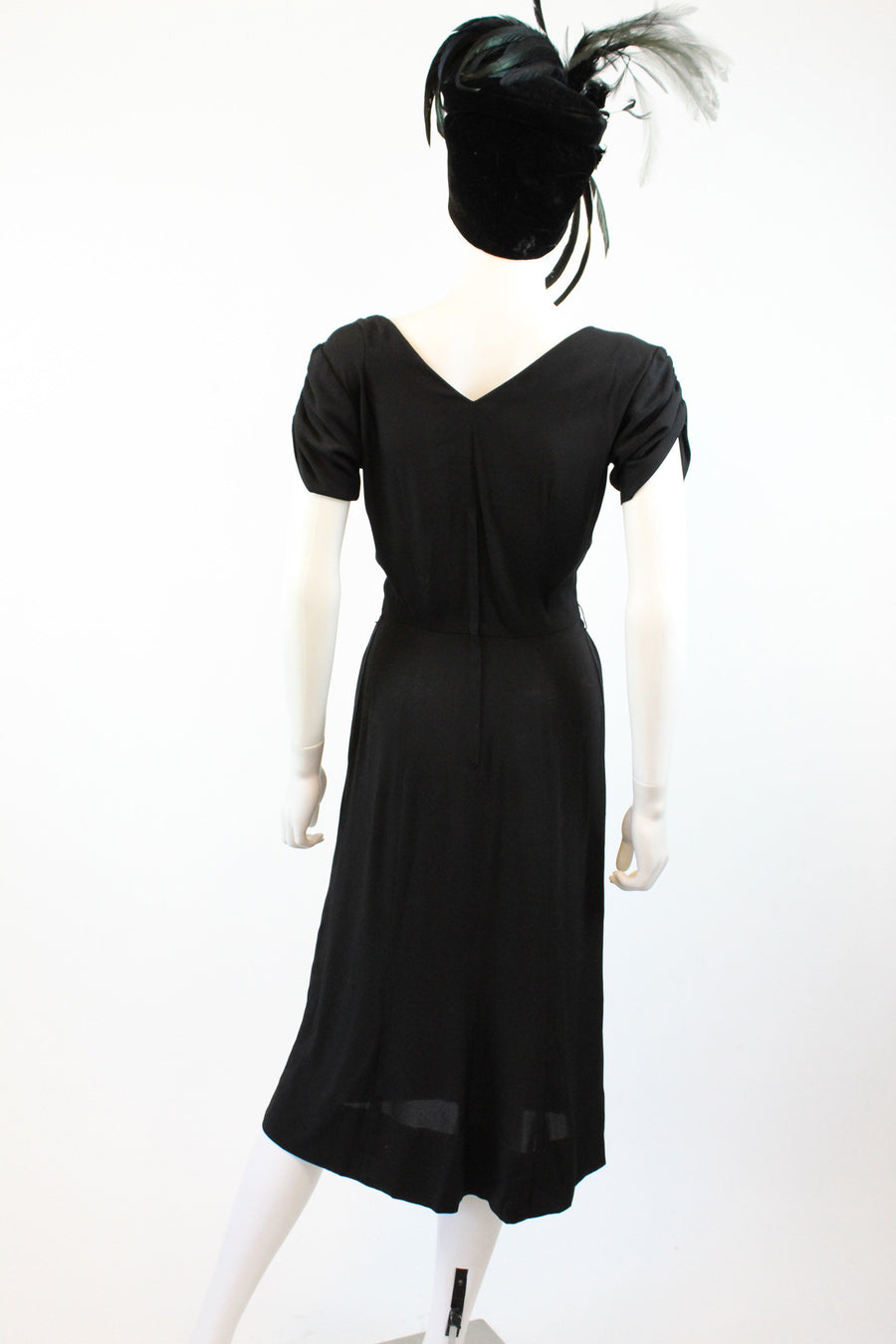 1940s PAUL SACHS draped rayon dress xs | new fall