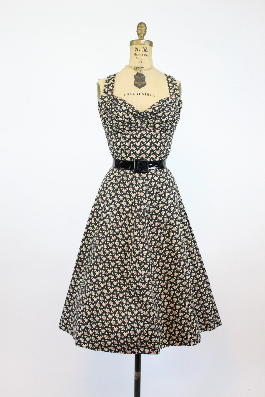 1950s rose print strappy back sun dress and jacket xs | new spring