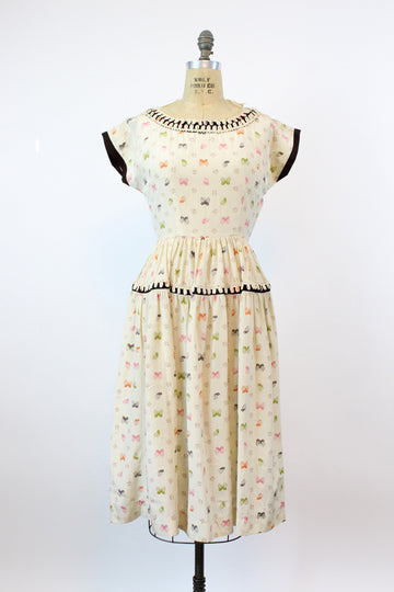 1950s MOTH butterfly print Vicky Vaughn dress xs | new fall