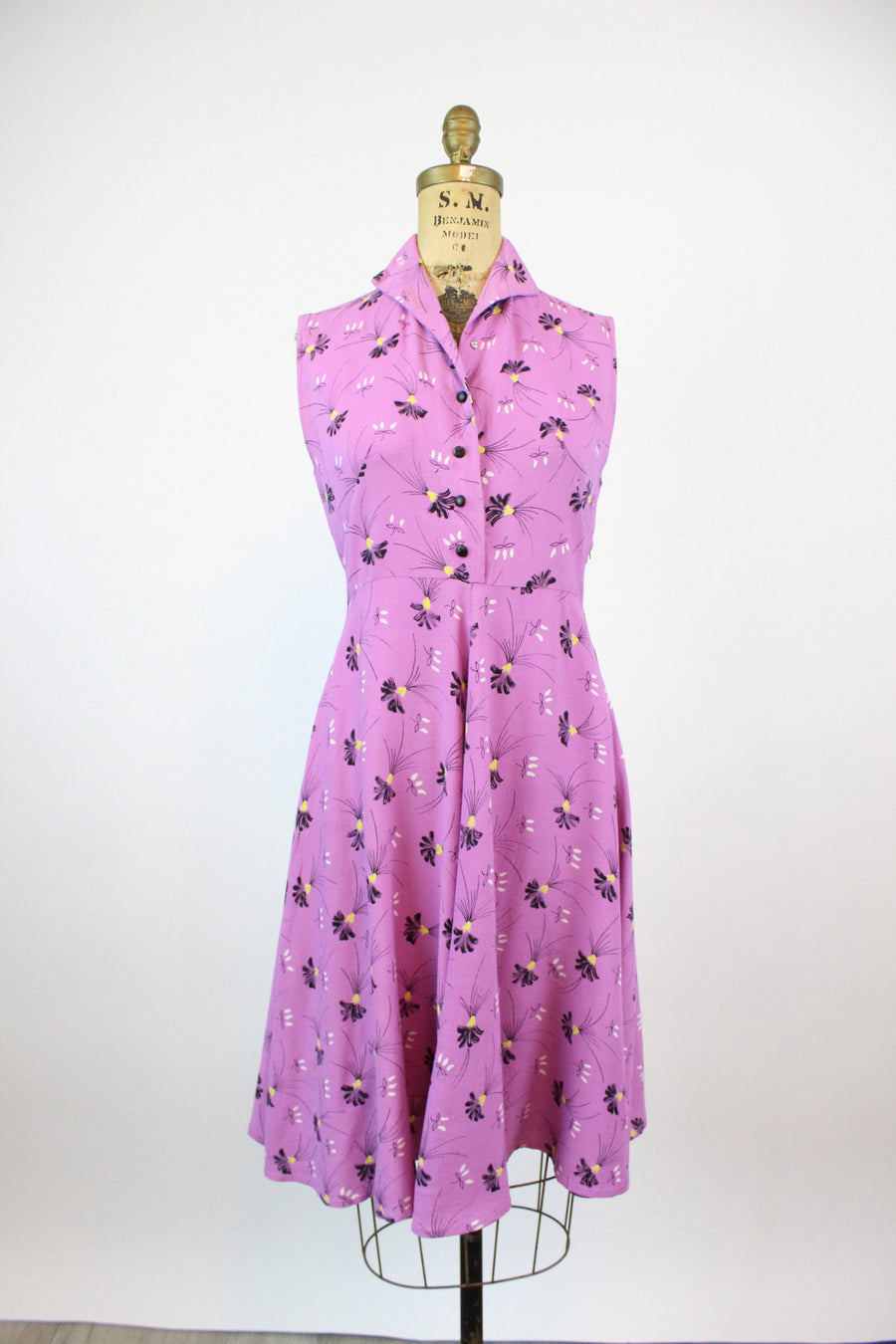 1940s lavender FLORAL dress xs small | new spring