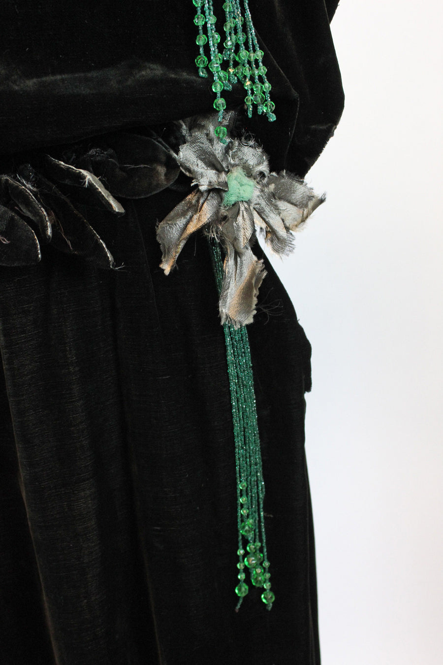 1920s RARE GREEN bead art deco velvet dress xs | new winter Napa Valley Vintage 1920s RARE GREEN bead art deco velvet dress xs | new winter Napa Valley Vintage