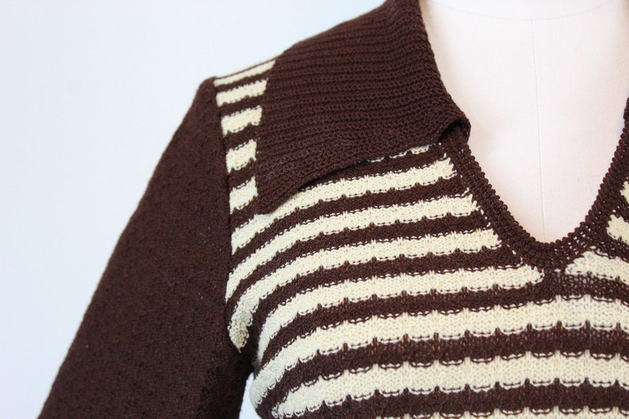 1970s does 1930s knit dress small medium | new knitwear