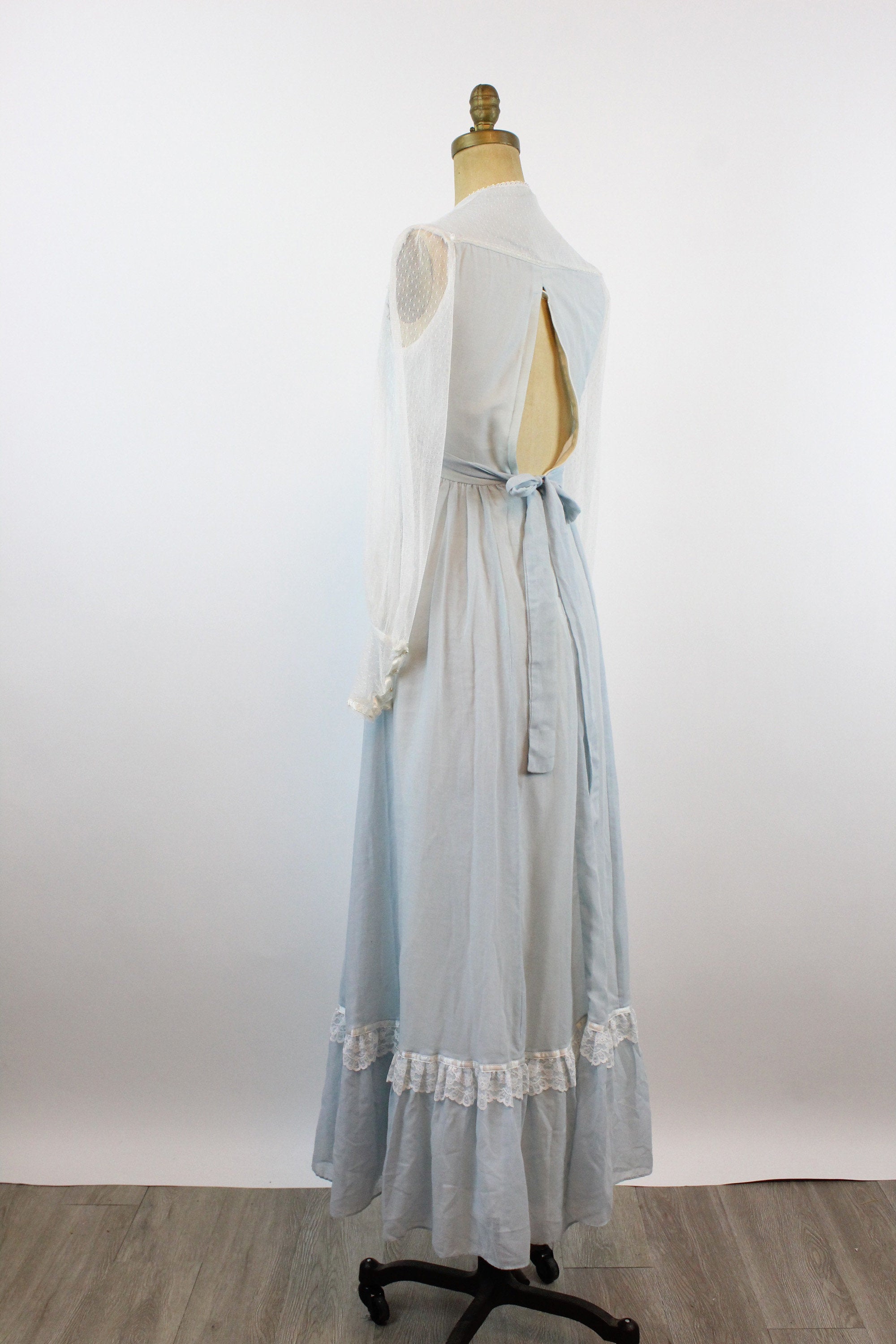 gunne sax corset dress 1970s blue maxi xxs Side pockets colors:Rose Gold Galilea Crepe Draped Maxi First Communion Dress