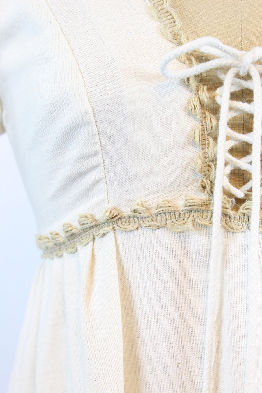 EARLY 1970s Gunne Sax CORSET SLEEVES maxi dress xs | new spring
