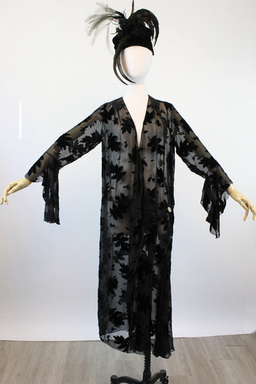 1920s TRUMPET SLEEVES burnout velvet dress large xl volup | new spring OC