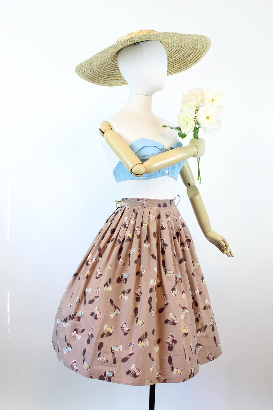 1950s HOURGLASS print novelty skirt xs | new spring