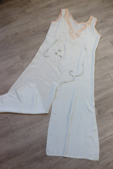 1930s silk BEACH PAJAMAS lounge jumpsuit small medium | new summer