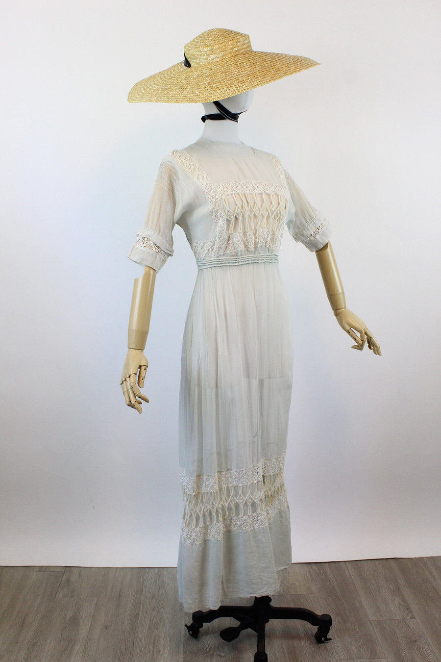 BLUE twisted SWIRL antique edwardian dress xs | New spring summer BLUE twisted SWIRL antique edwardian dress xs | New spring summer