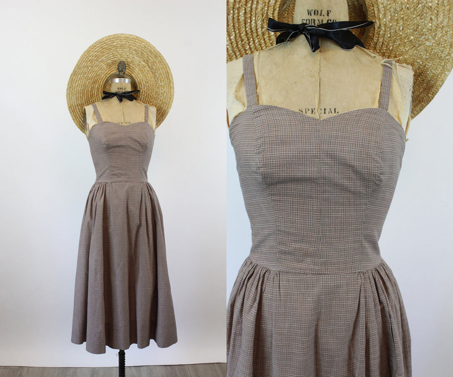 1940s rare LOUELLA BALLERINO dress cotton xs  | new spring