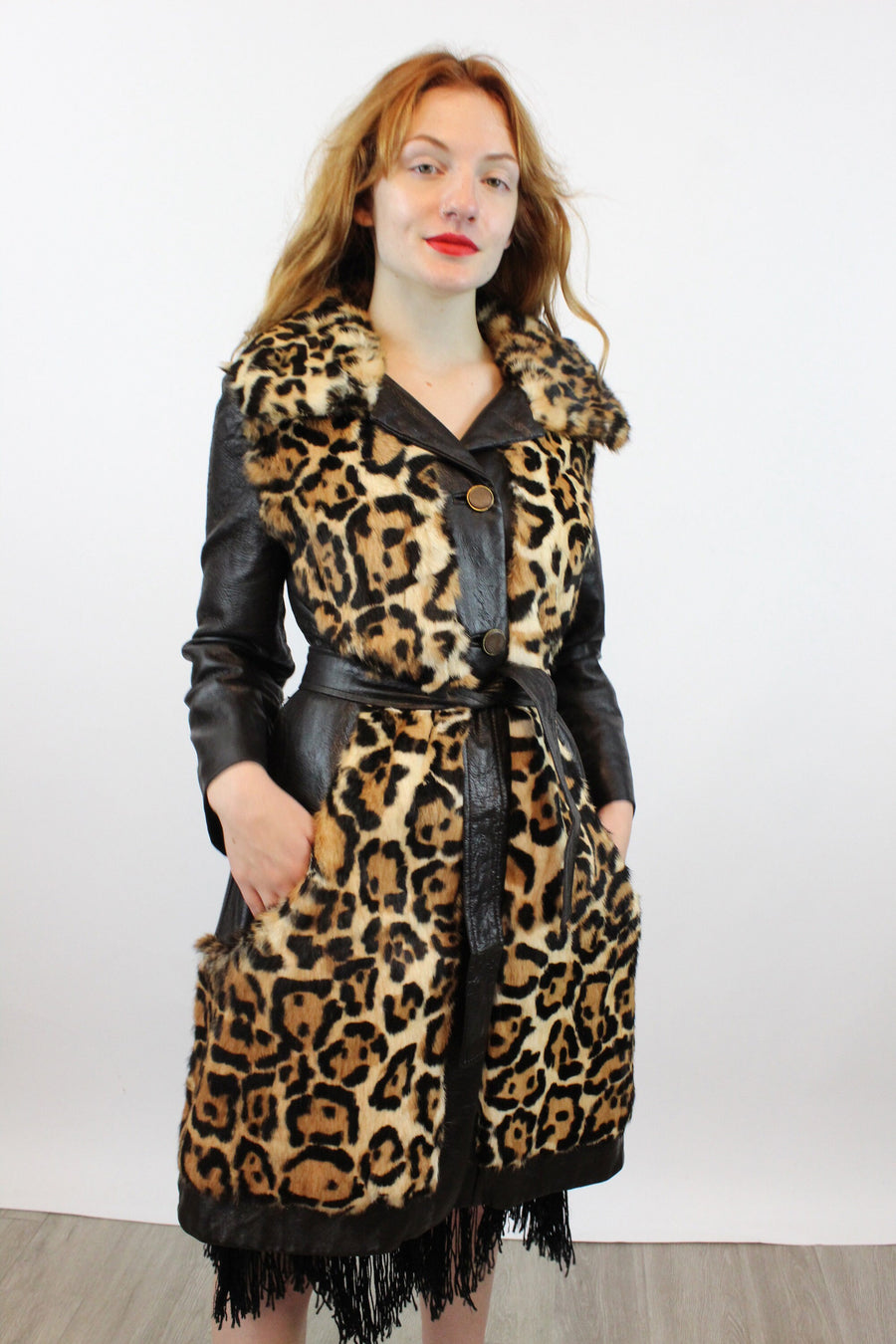 1970s 1972 LILLI ANN leopard print jacket coat small medium | new winter
