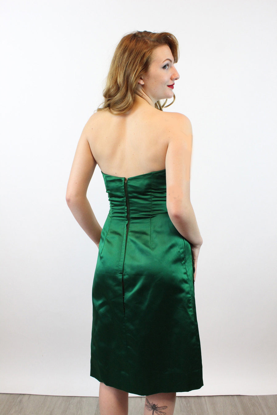 1960s OLEG CASSINI demi couture satin velvet dress xs | new winter
