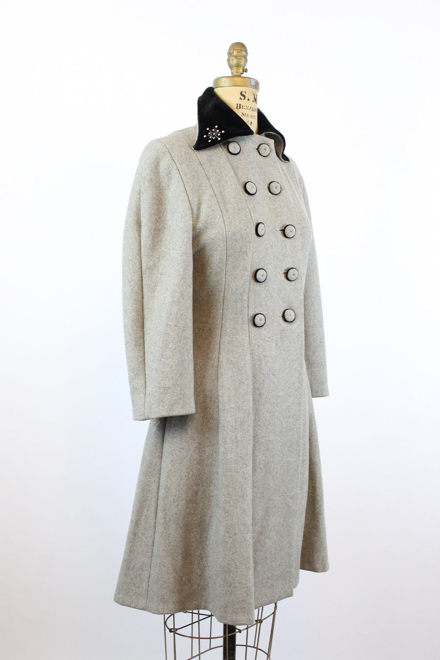 1940s GRAY wool PRINCESS coat xs | new winter
