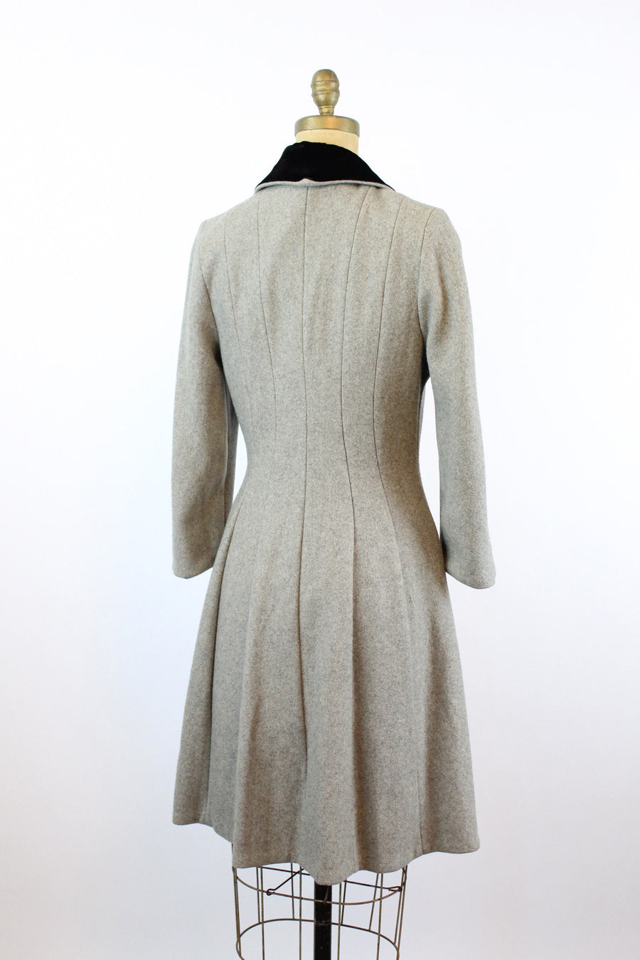 1940s GRAY wool PRINCESS coat xs | new winter