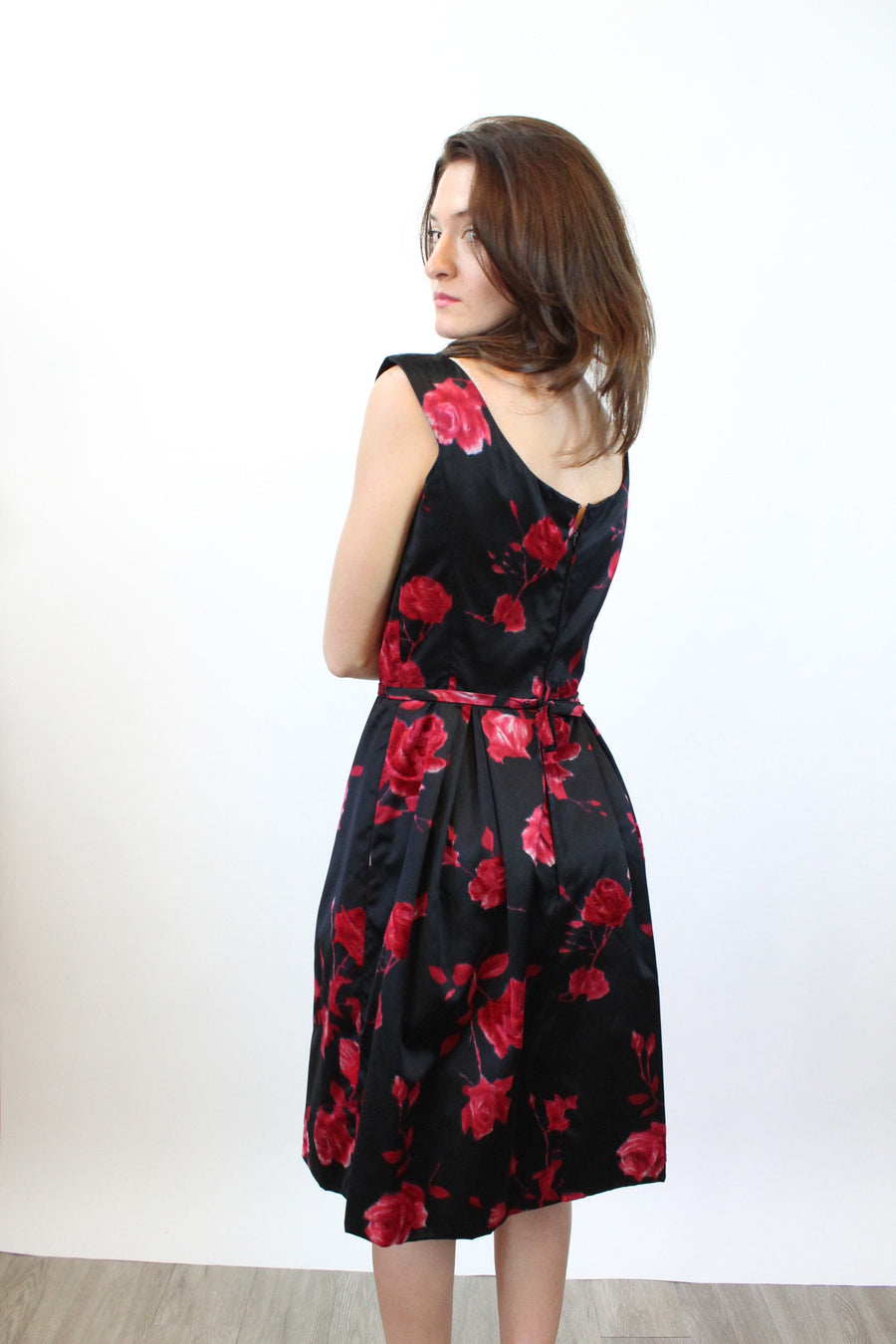 1960s NEIMAN MARCUS rose print SILK dress xs | new spring