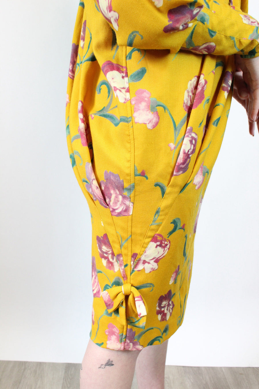 1980s UNGARO parallele FLORAL dress small | new winter