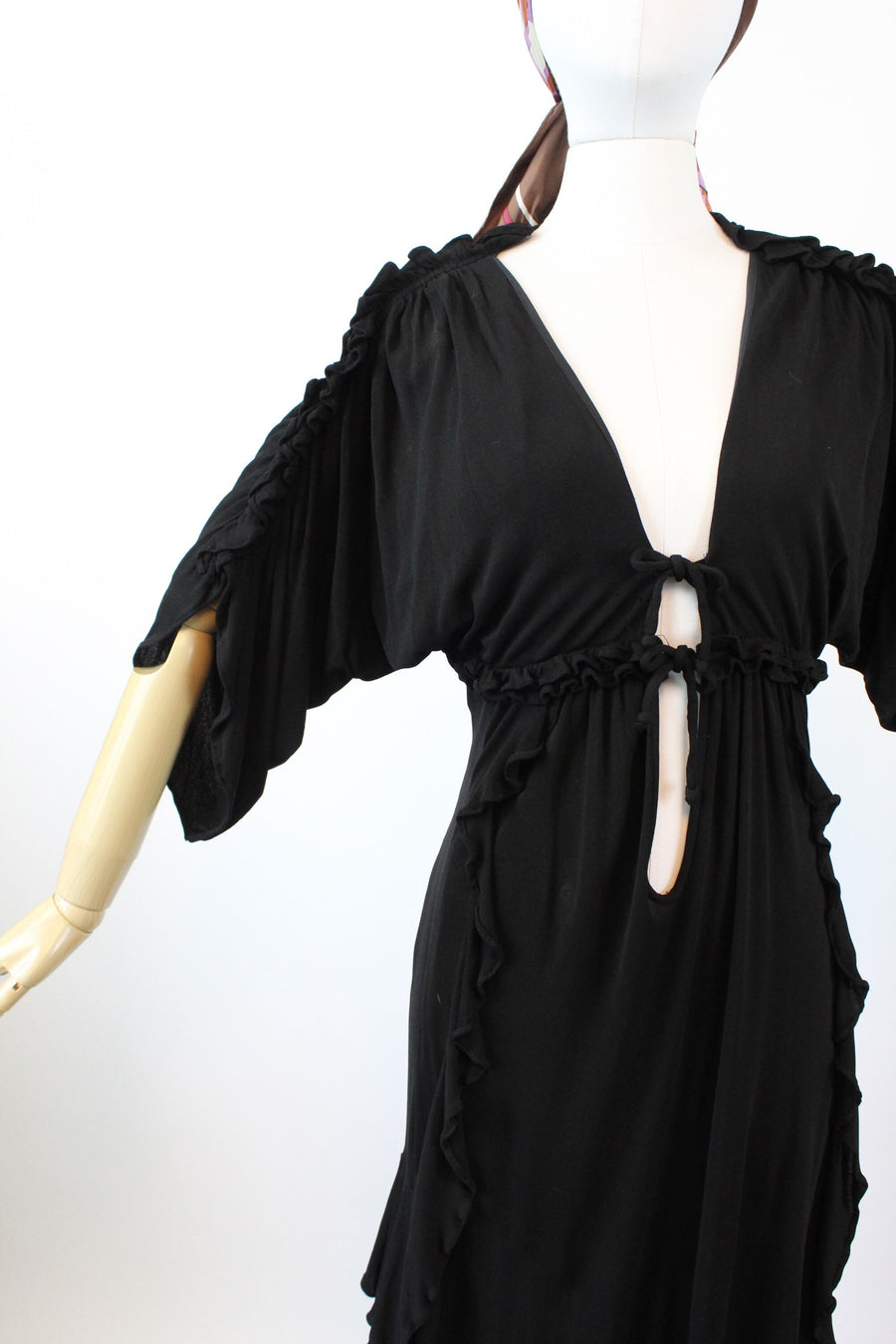 1970s Ossie Clark JERSEY PLUNGE maxi dress xs small | New fall 1970s Ossie Clark JERSEY PLUNGE maxi dress xs small | New fall