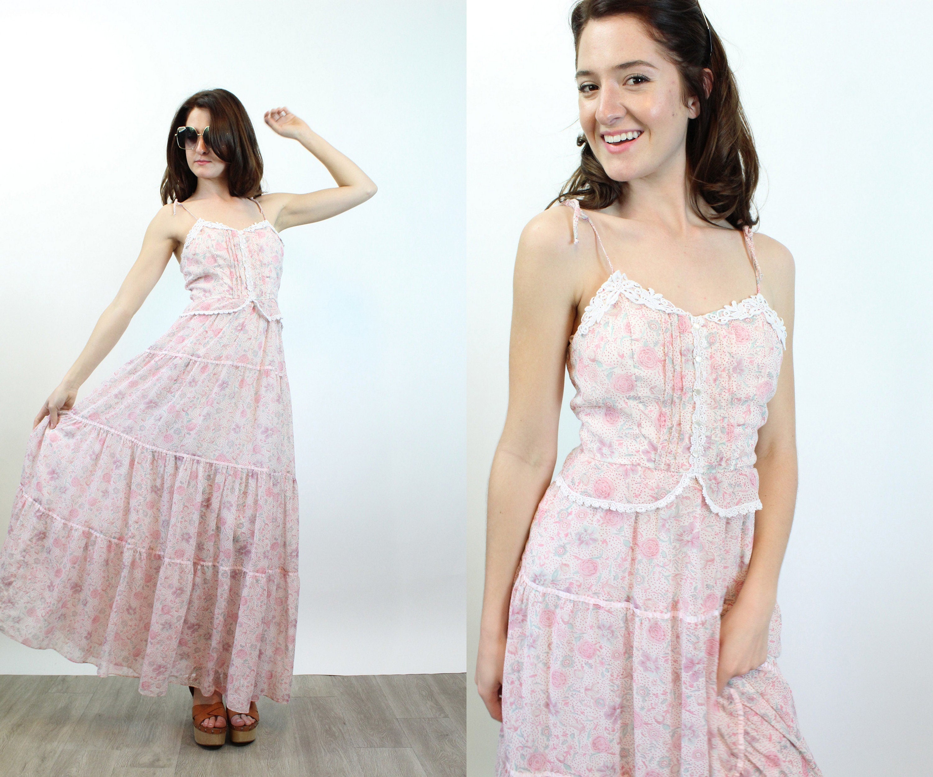 1970s CANDI JONES floral maxi dress xs | new spring summer – Napa
