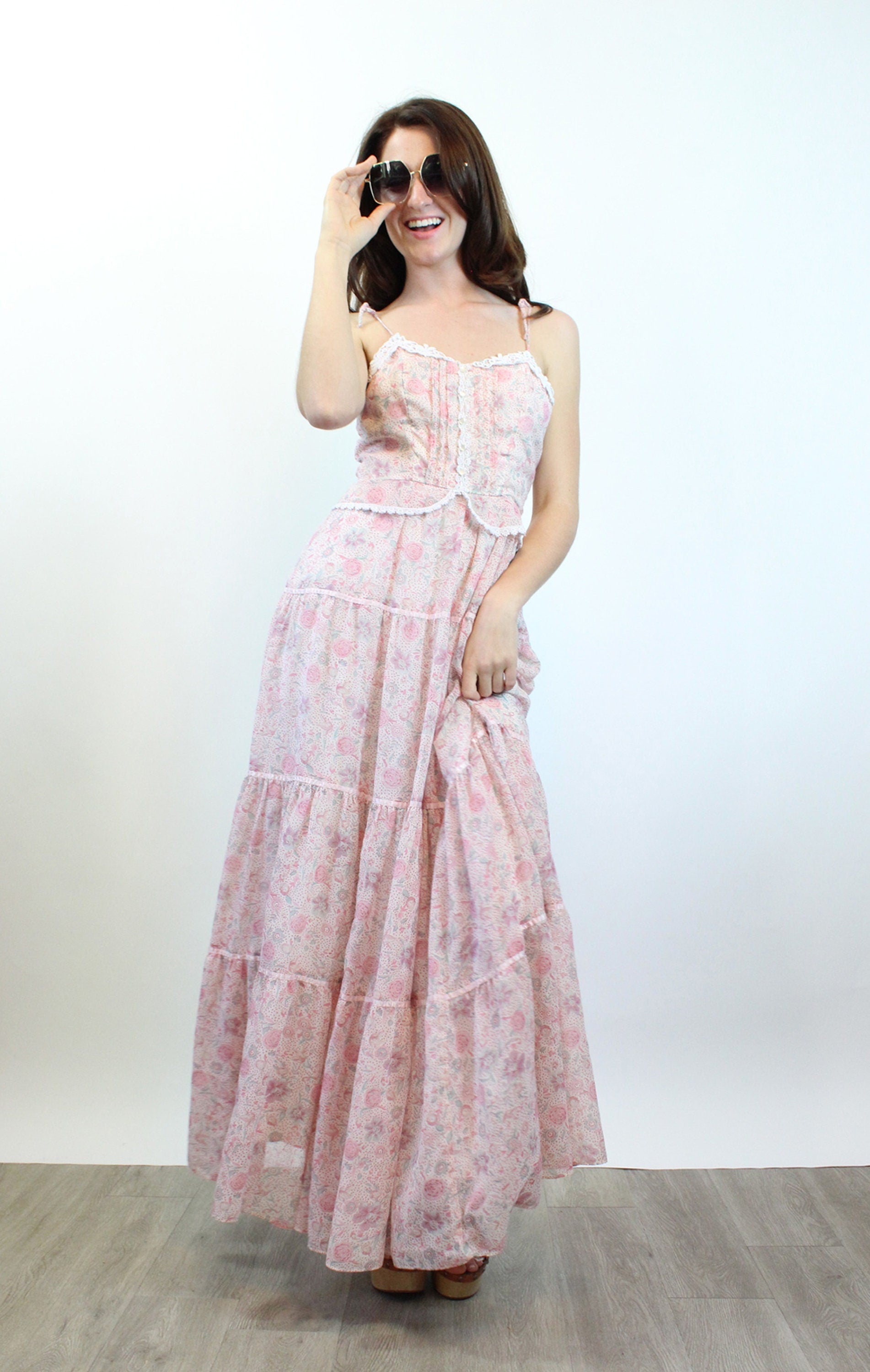 1970s CANDI JONES floral maxi dress xs | new spring summer – Napa