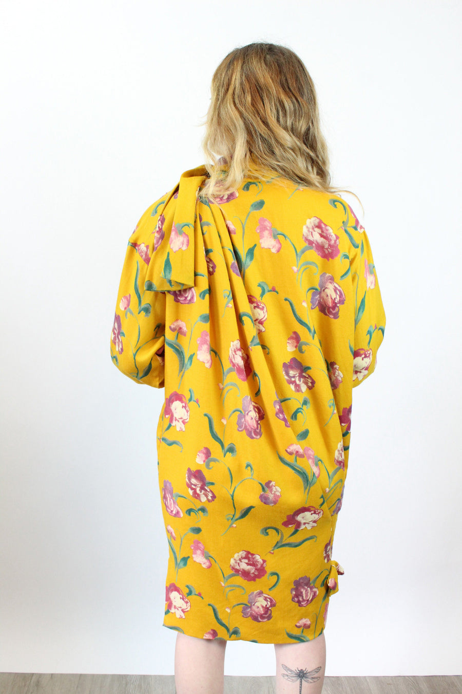 1980s UNGARO parallele FLORAL dress small | new winter