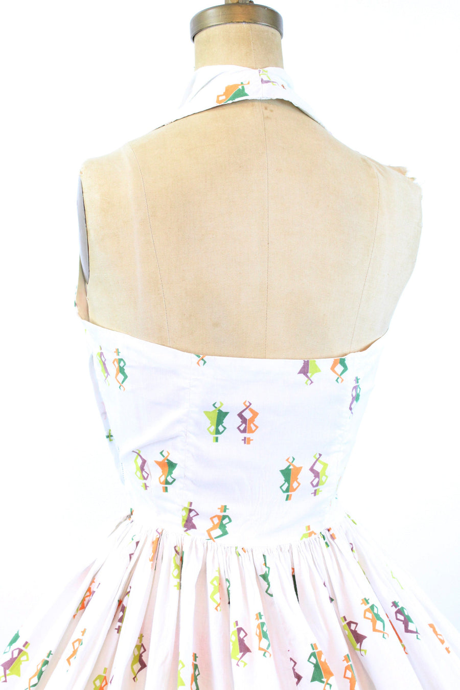 1950s IRISH DANCERS novelty print HALTER dress small  | new spring