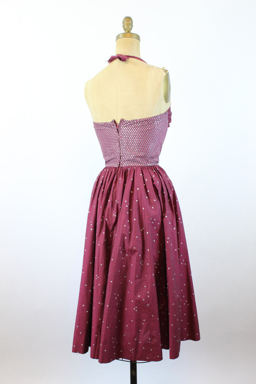 1950s PAT PREMO tromp l'oiel sequin cotton dress three piece xxs  | new summer