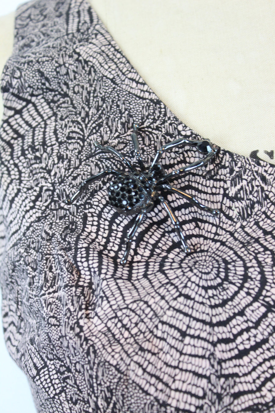 1950s SPIDERWEB print dress and cape xs | new summer