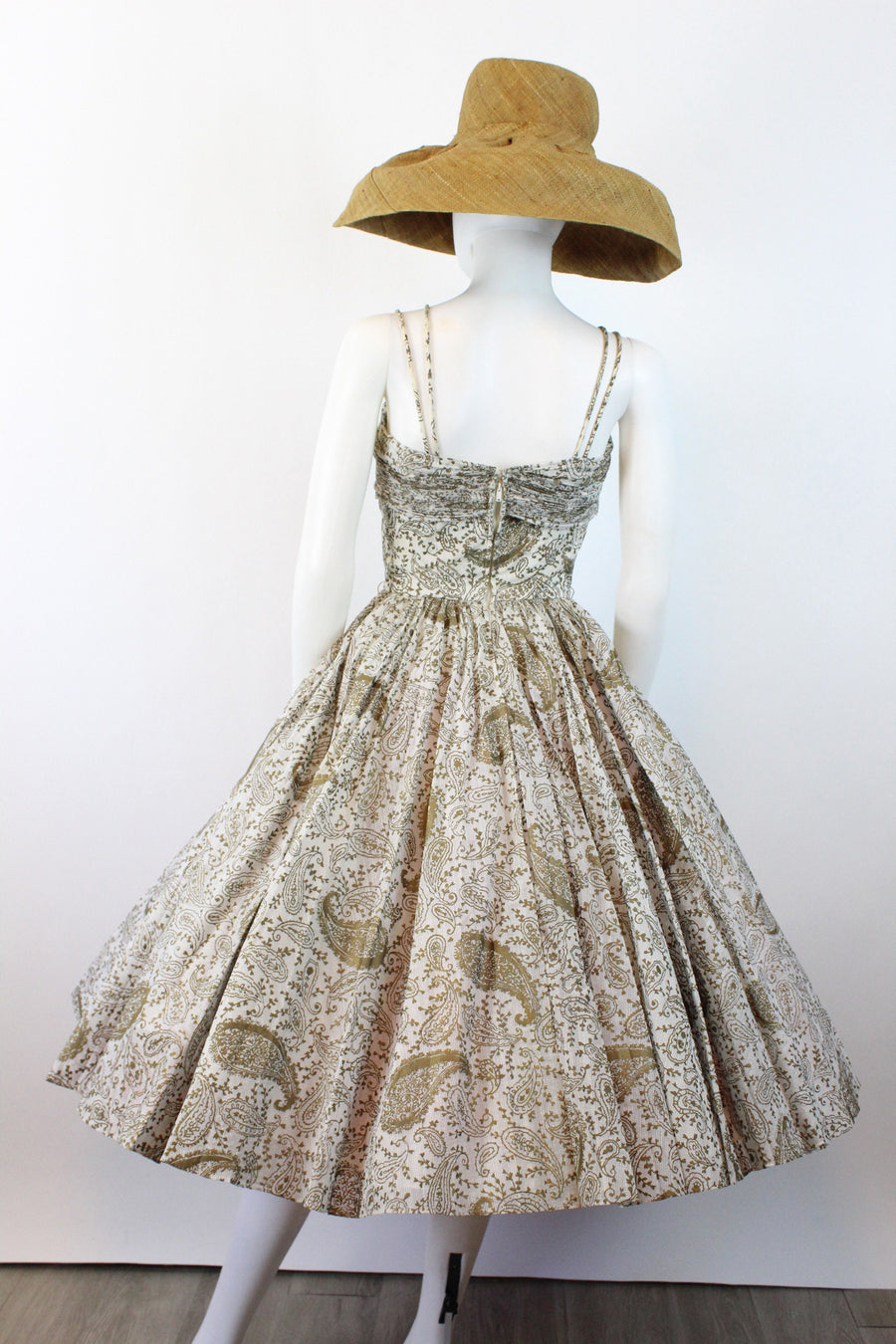 1950s JUNIOR ACCENT GOLD pleated dress xxs | new spring