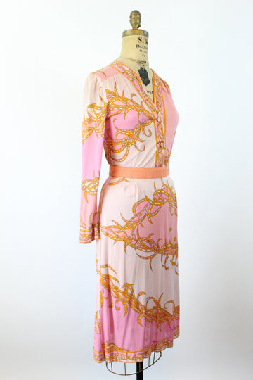 1960s 1970s EMILIO PUCCI feather and arrow print dress small | new spring