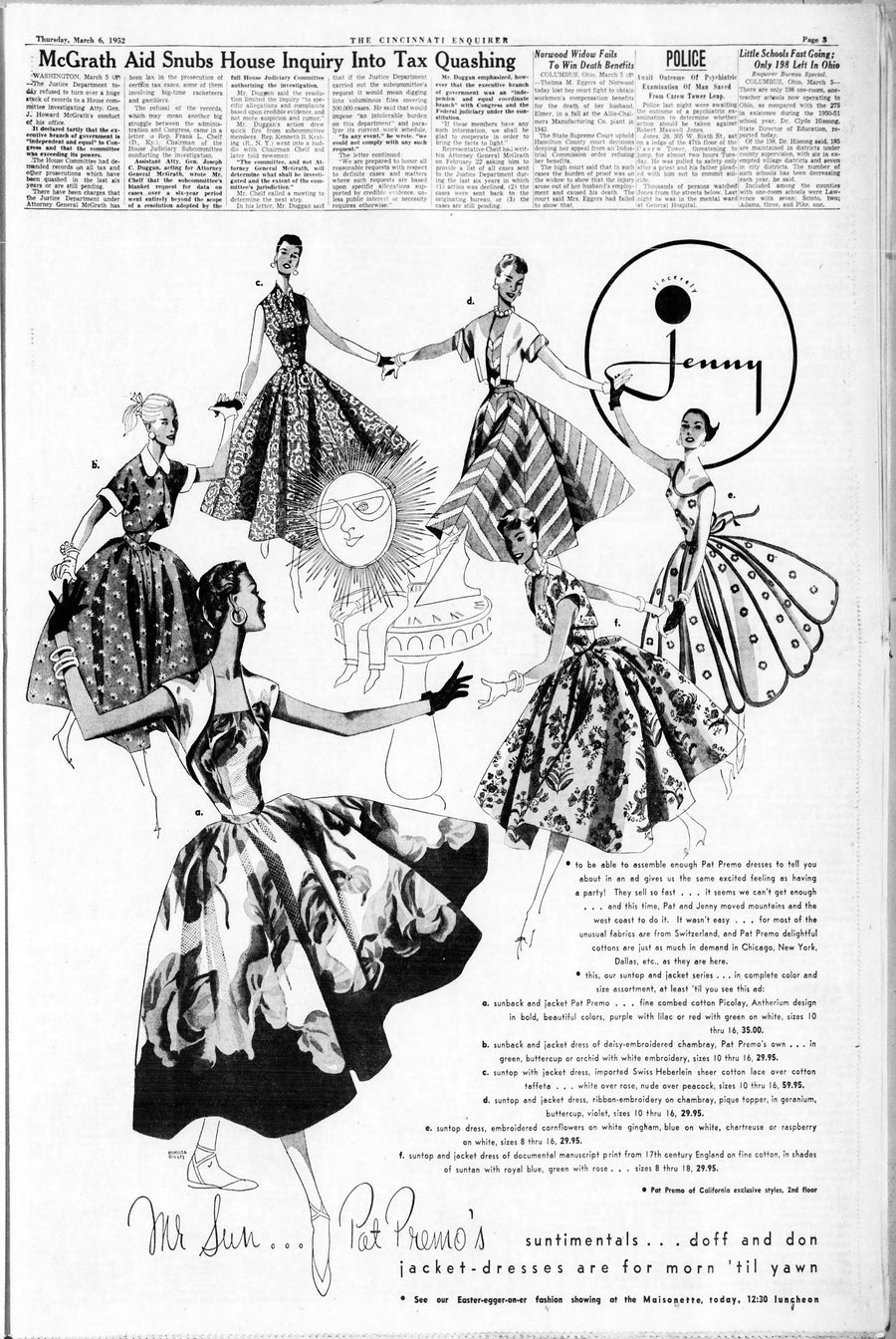 1950s PAT PREMO tromp l'oiel sequin cotton dress three piece xxs  | new summer