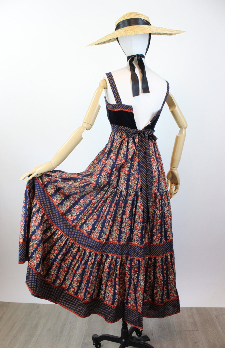 1970s GUNNE SAX cabbage rose corset maxi dress xss | New fall 1970s GUNNE SAX cabbage rose corset maxi dress xss | New fall