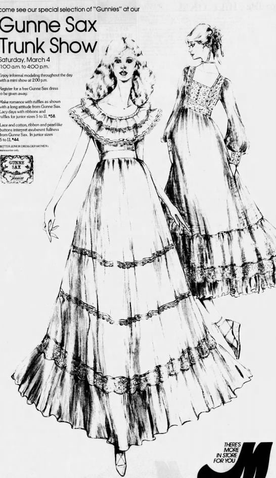 1970s GUNNE SAX peasant maxi wedding dress xs | new fall