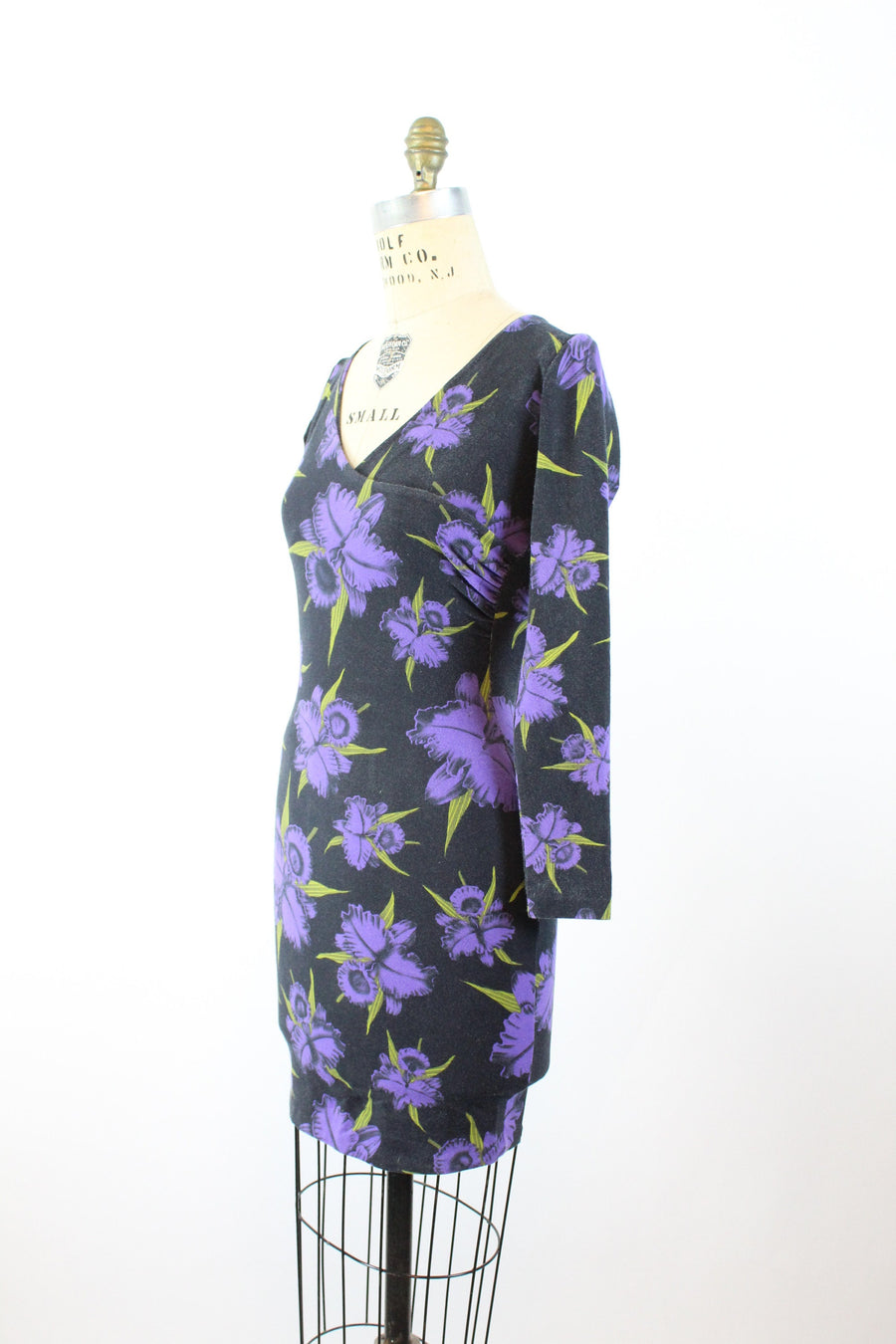 1980s PUNK Betsey Johnson ORCHID PRINT dress xs | new summer