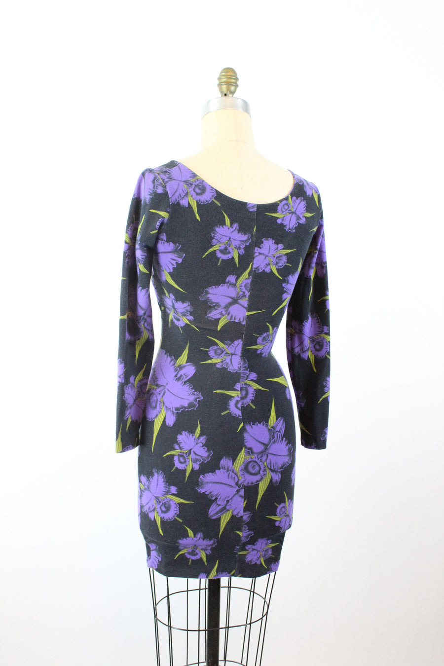 1980s PUNK Betsey Johnson ORCHID PRINT dress xs | new summer
