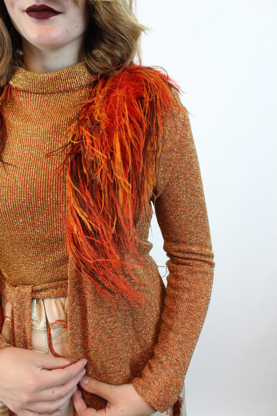 1960s VICTOR COSTA romantica marabou feather dress small | new winter