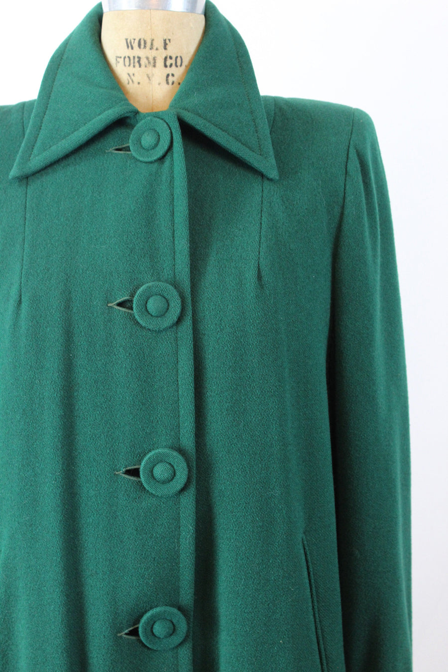 1940s GREEN wool zip out lining COAT medium | new fall