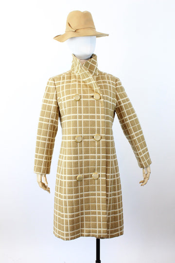 1960s CHRISTIAN DIOR windopane plaid coat small medium | new fall
