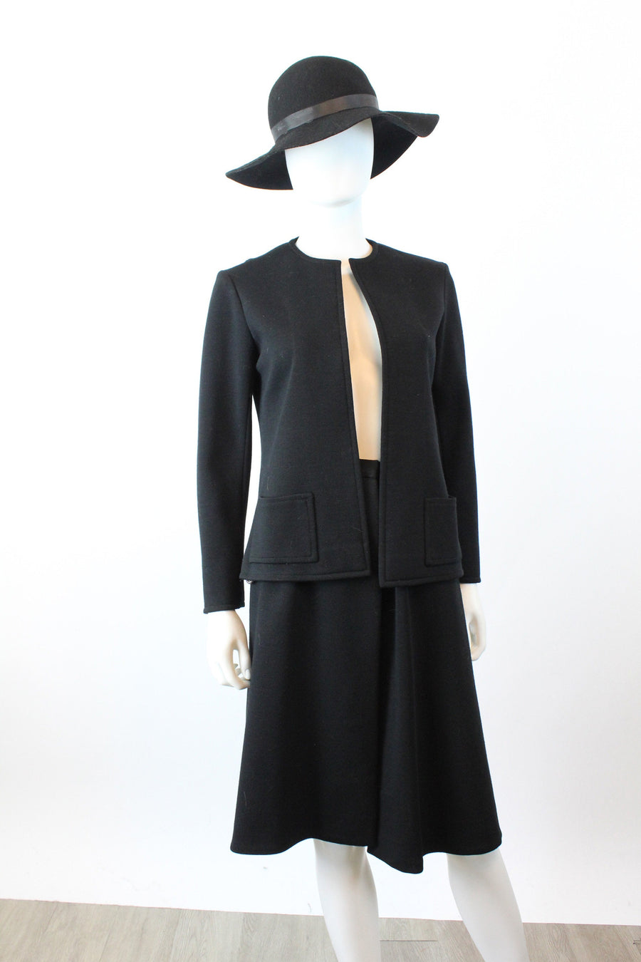 1970s HALSTON SUIT wrap skirt and jacket xs | new winter