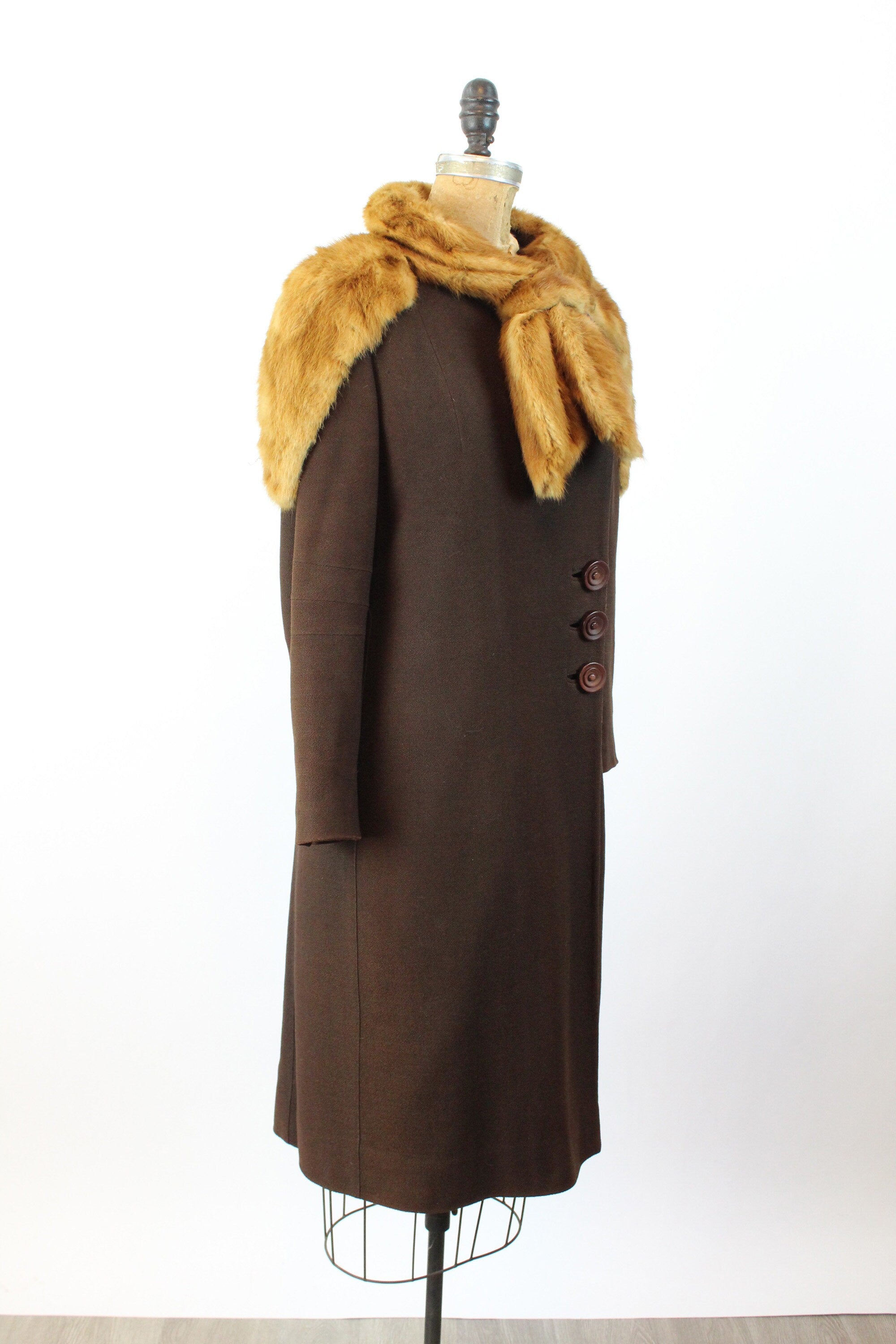 1930s wool FUR cape COLLAR COAT small | new fall – Napa Valley Vintage
