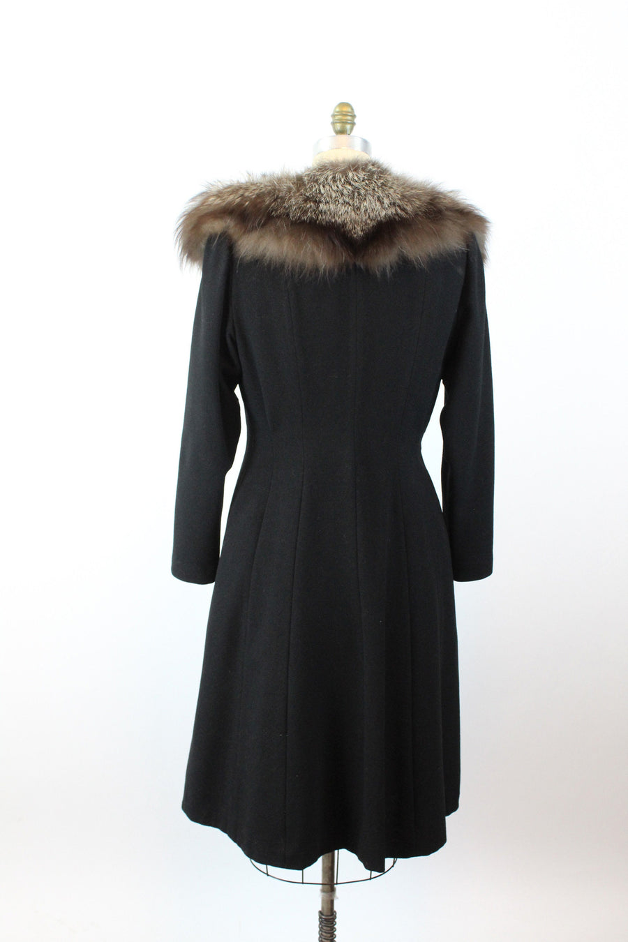 1940s FOX FUR collar coat medium large | new fall