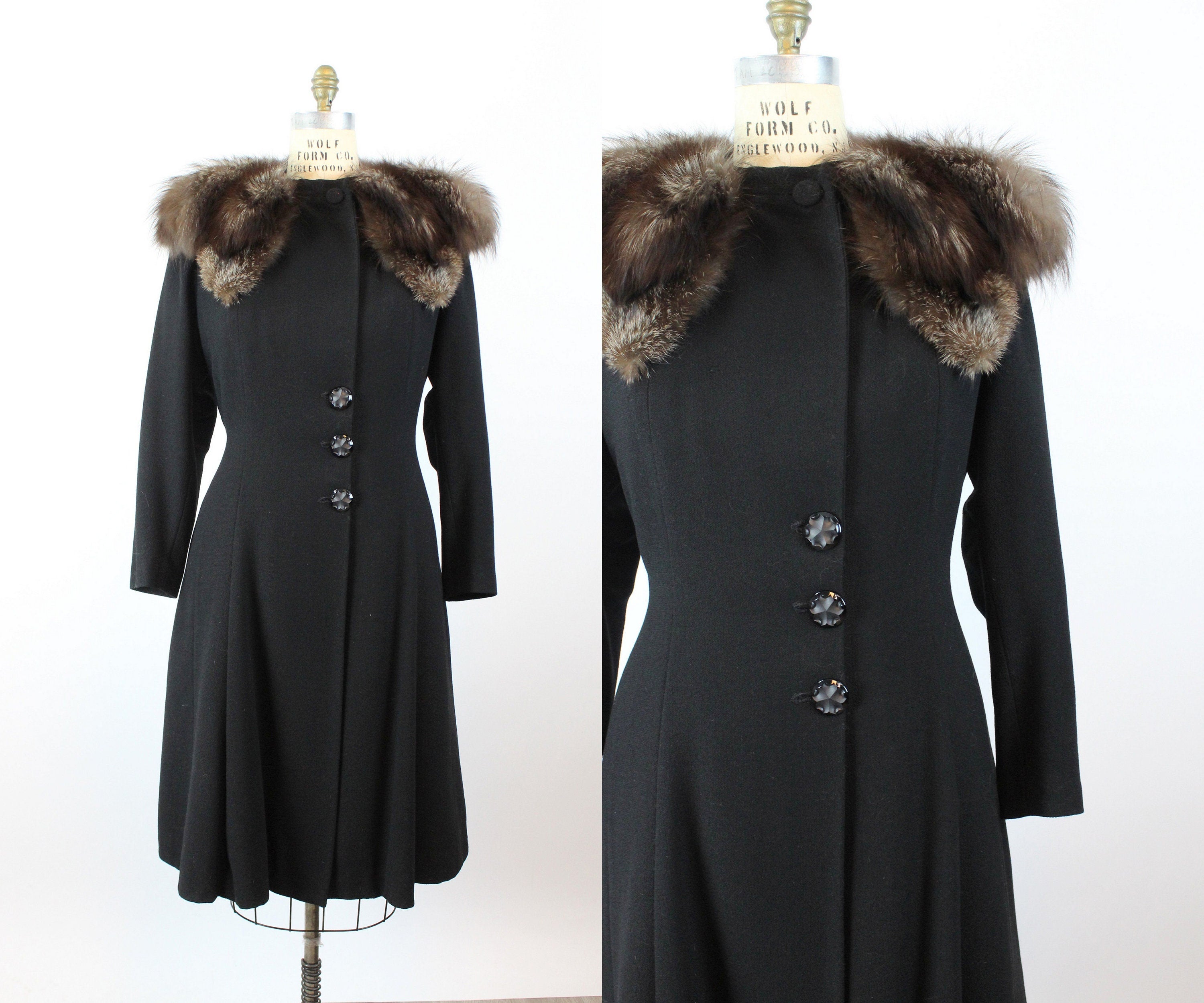 ジャケット・アウター FUR COLLAR CLASSICAL COAT il_fullxfull.