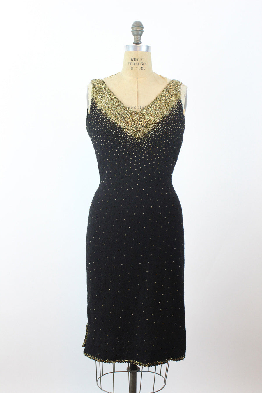 1960s GENE SHELLY beaded knit dress small medium | New winter 1960s GENE SHELLY beaded knit dress small medium | New winter
