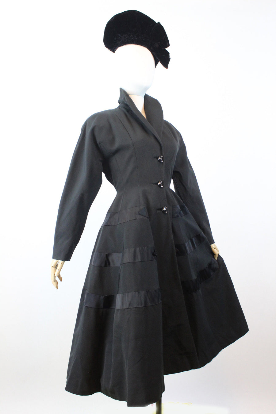 1950s PRINCESS faille dolman sleeve coat xs | new winter