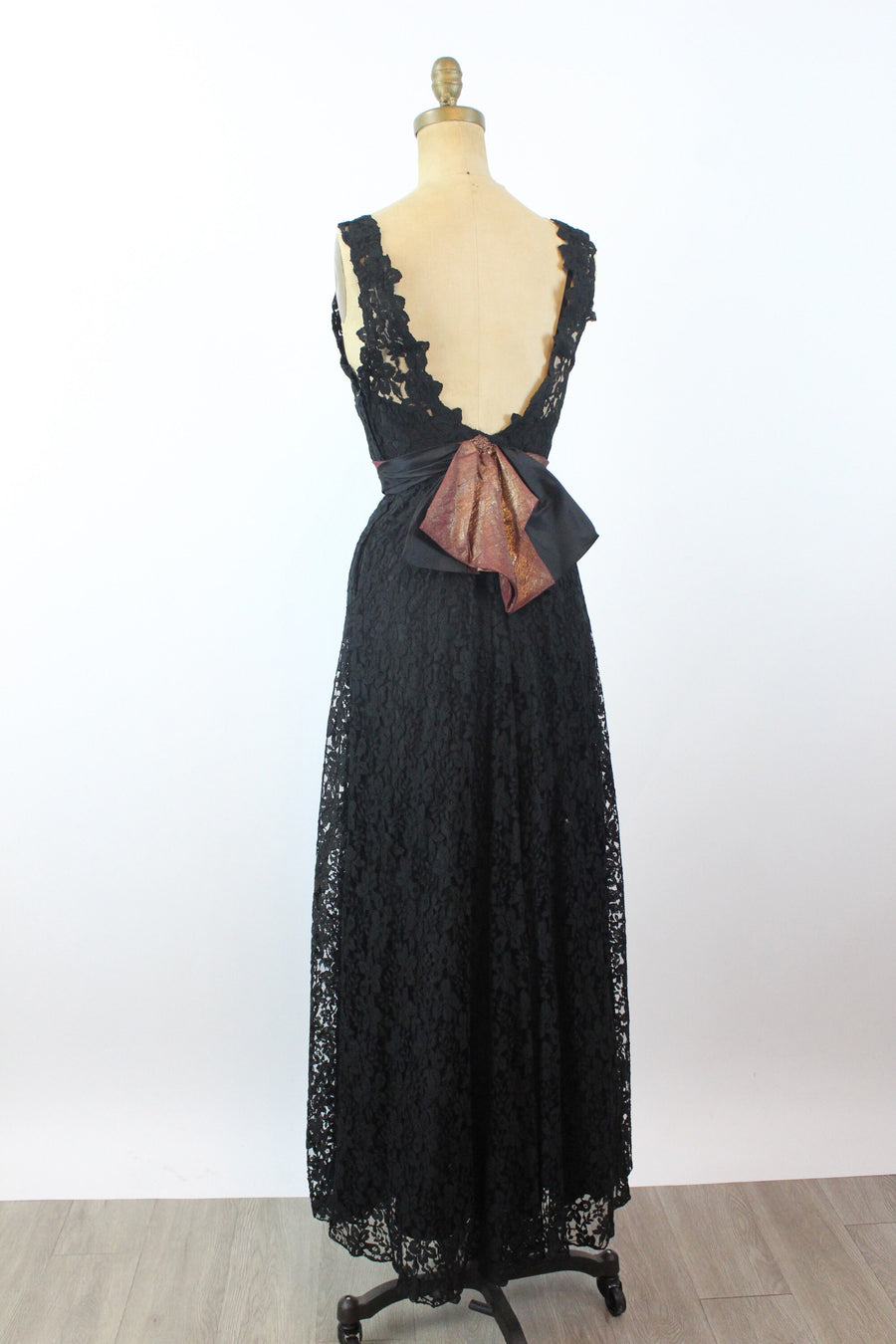 1920s BLACK LACE dress and bolero xs