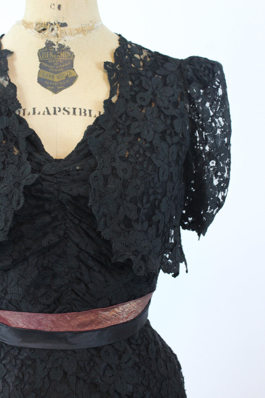1920s BLACK LACE dress and bolero xs | new winter