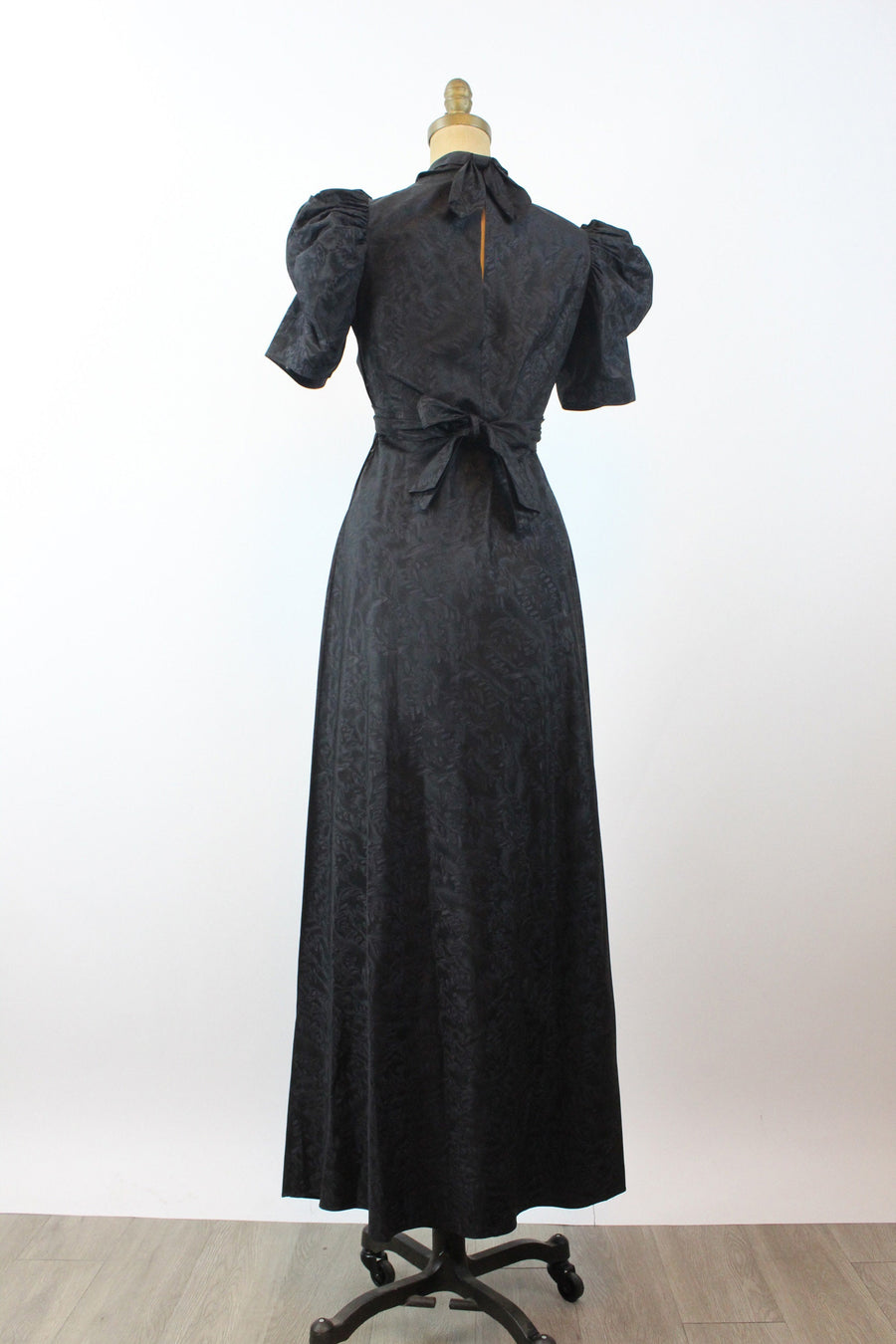 1930s MOIRE puff SLEEVES dress gown small | new winter